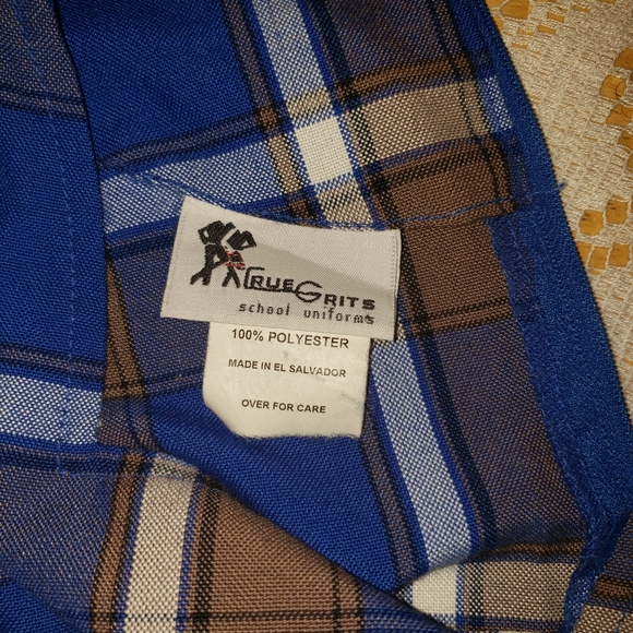 Blue grey white Plaid Jumper 10 - Picture 4 of 5